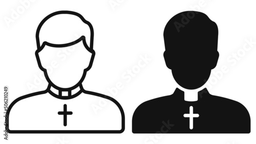 Catholic priest simple line icon. Vector illustration.