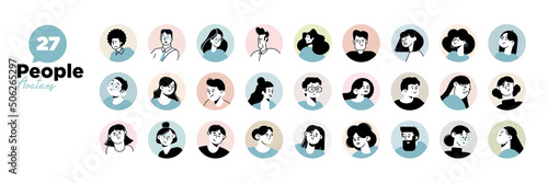 People avatar icons. Vector illustration charaters for social media and networking, user profile, website and app design and development, user profile icons.