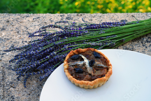 Onion and anchovy pissaladiere in Provence, France