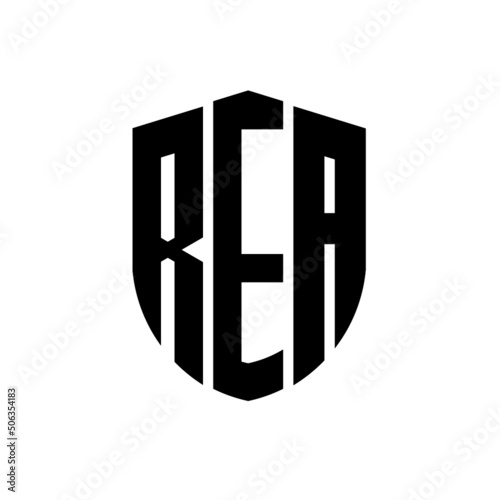 REA letter logo design. REA modern letter logo with black background. REA creative letter logo. simple and modern letter logo. vector logo modern alphabet font overlap style. Initial letters REA 