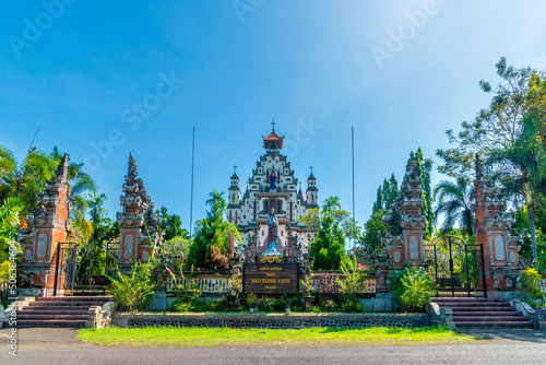 Sacred Heart of Jesus Catholic Church was inaugurated in 1958 combining Balinese architectural styles with Ghotik.