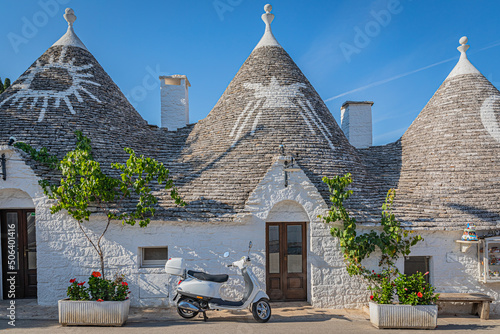 Alberobello is a small town in Apulia, southern Italy. It is famous for its unique trullo buildings.