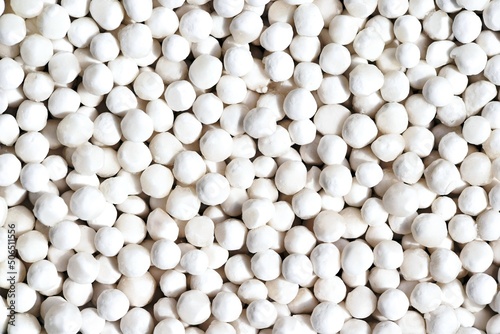 Dry tapioca pearls close up