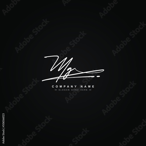 Initial Letter MG Logo - Handwritten Signature Style Logo