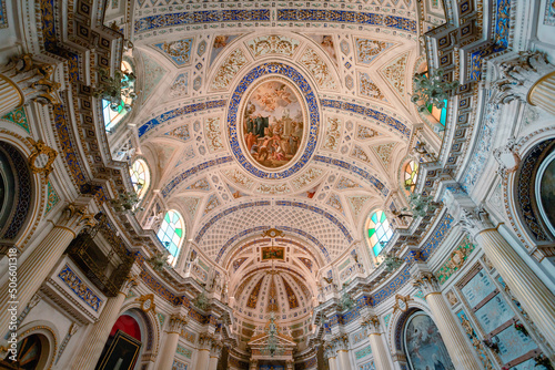 Interior of the church of San Giovanni Evangelista (St. John the Evangelist) in the historic center of Scicli