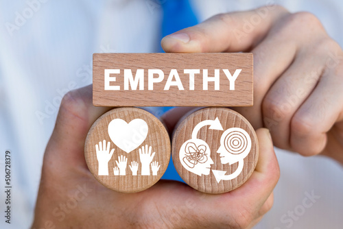 Concept of empathy and sympathy. Love emotion or empathy. Invisible connection between people. Humanity.