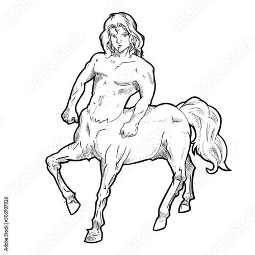 vector illustration of a centaur. mythological character design