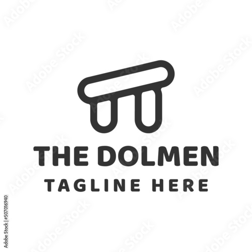 dolmen stone megalith logo design