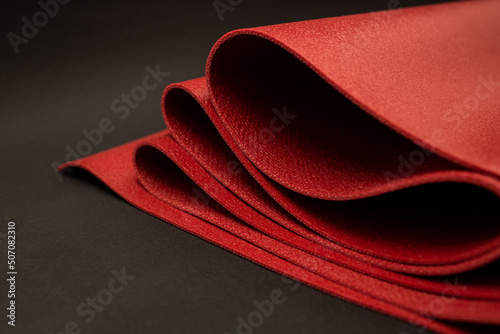 Red yoga and fitness mat