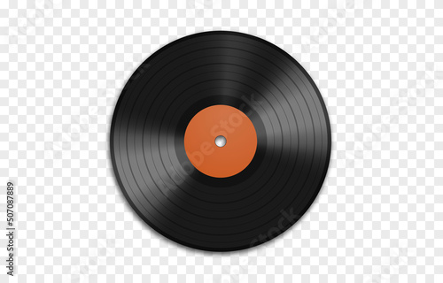 Vector vinyl record on an isolated transparent background. Vinyl record PNG. Old CDs, music. PNG.