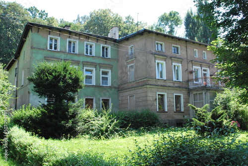 old residential buildings, houses, greenery, sunny