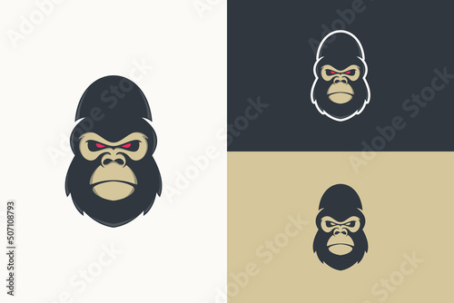gorilla head animal logo mascot