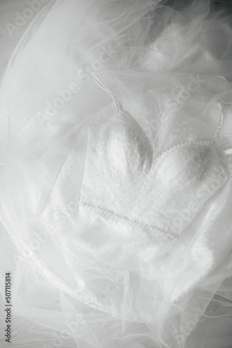 close up of a wedding dress