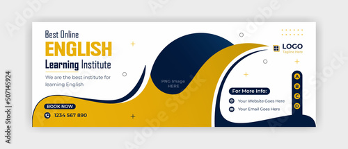 Spoken English social media banner template design for advertisement for any English learning institute