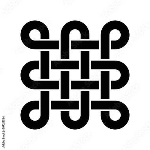 Woven knot abstrackt vector icon