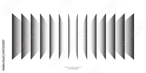 Abstract perspective rectangles overlay light shadow pattern isolated on white background. Vector illustration in concept technology, modern, music.