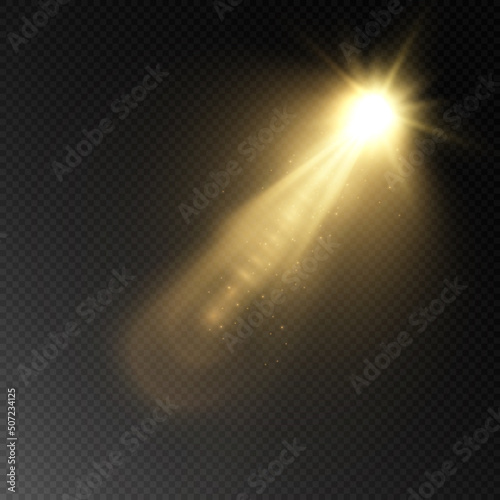 bright burst of starlight png. Light sunlight. Shimmering highlights on a transparent background. Vector