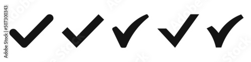 Set of black check mark icons