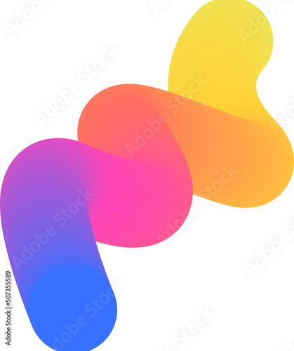 Vibrant Colorful Fluid Abstract 3D Gradient Blend Curves Shape