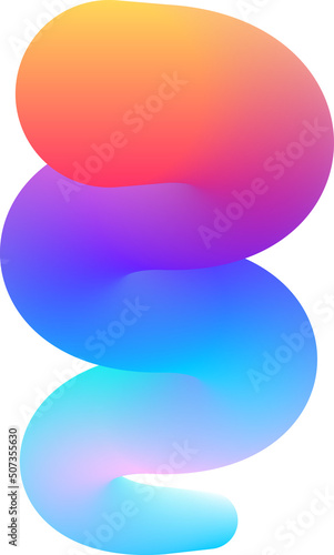 Vibrant Colorful Fluid Abstract 3D Gradient Blend Curves Shape