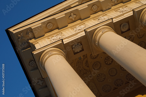 Ceiling of the portico in Vilnius Cathedral, Lithuania, main landmark of Vilnius