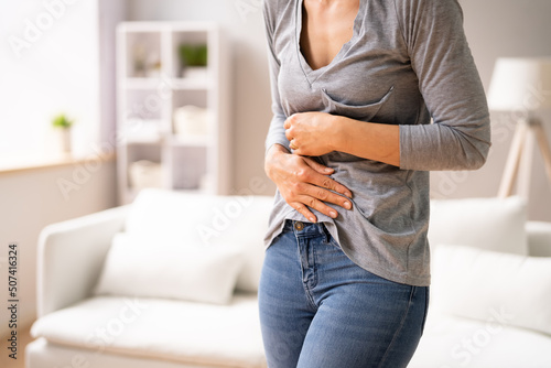 Woman Suffering From Stomach Pain