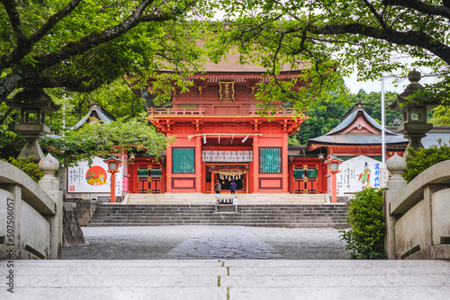 famous shrine and beautiful for trsvel in shizuoka Japan "Fujisan Hongu Sengen Taisha" 