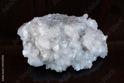 View of colemanite mineral (bor, boron, borax, ulexite). It is a borate mineral found in evaporite deposits of alkaline lacustrine environments. It is a secondary mineral that forms.