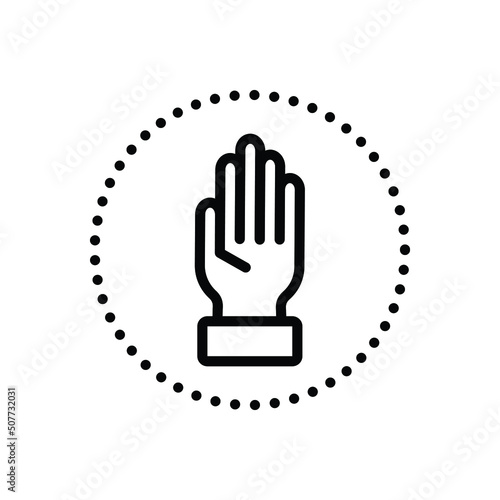 Black line icon for pam hand