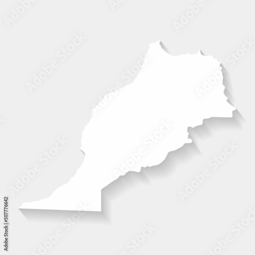 White Morocco map on gray background, vector
