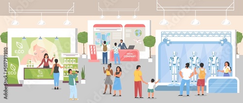 Business startup exhibition and trade show vector