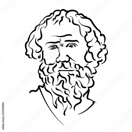 Archimedes of Syracuse modern vector drawing