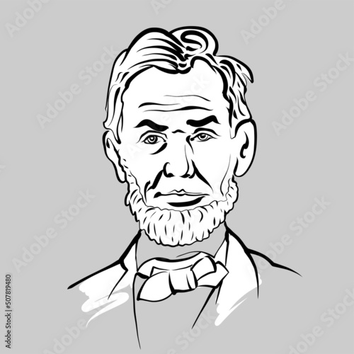 Abraham Lincoln hand drawn vector sketch