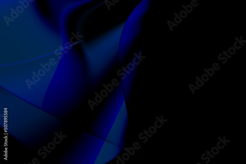 Abstract illustration of overlapping different waves, mostly blue in a dark background