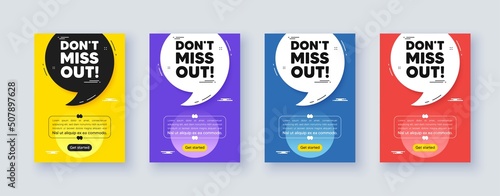 Poster frame with quote, comma. Dont miss out tag. Special offer price sign. Advertising discounts symbol. Quotation offer bubble. Miss out message. Vector