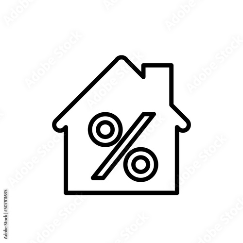 dom ze znakiem procentu - ikona wektorowa