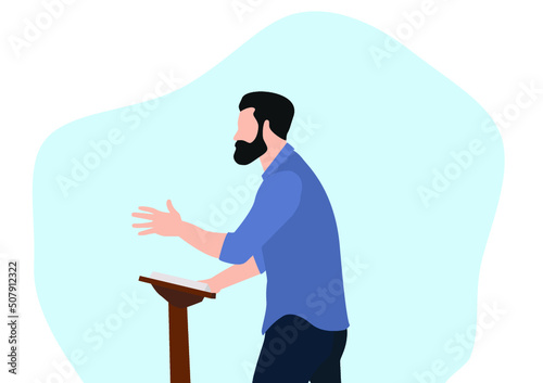 man in church pulpit preaching
