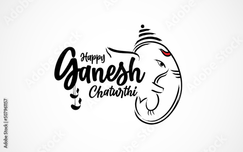 Happy ganesh chaturthi indian festival celebration background vector Illustration