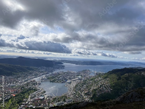 View iver Bergen from Mount Ulriken 643 moh Norway