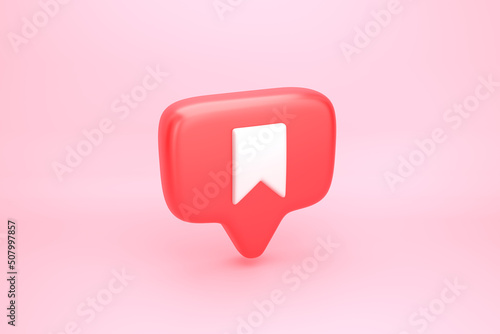 Bookmark symbol on social media notification icon