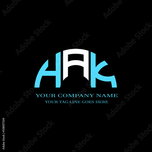 HAK letter logo creative design with vector graphic