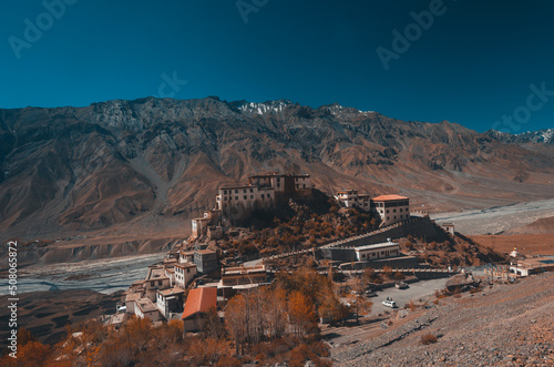 A view of the Key monastery in Spiti valley, Himachal, India