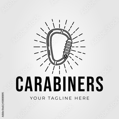 carabiner screw for rock climbing logo vector illustration design