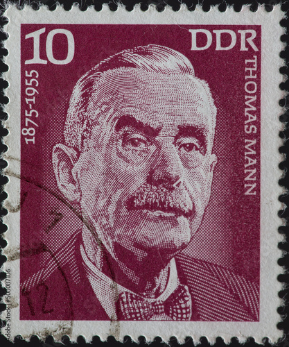 GERMANY, DDR - CIRCA 1975 a postage stamp from GERMANY, DDR, showing a portrait of the writer and Nobel Prize winner Thomas Mann (1875–1955) . Circa 1975