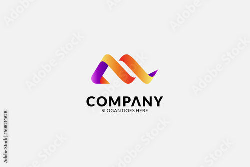 M initial letter logo with gradient colors