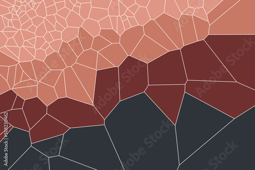 Abstract retro geometric Voronoi diagram background. Flat gradient broke mosaic pattern illustration