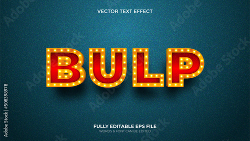 Editable Vector Bulb Cinema Sign Vector Text Effect