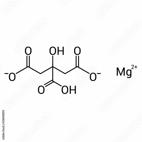 chemical structure of magnesium citrate (C6H6MgO7)