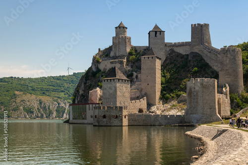 The Golubac fortress was a medieval fortified town on the south side of the Danube River built during 14th century in medievale Serbia