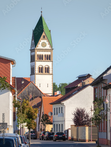 Ketsch am Rhein Kirche Tabakscheune Straße Ort Dorf